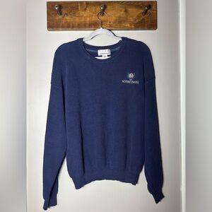 Gear For Sports Notre Dame Navy Blue Ribbed Knit Classic Crew Sweater, Size XL